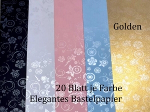 Elegantes Faltpapier in Golden, Deko-Papier, Bastelpapier perfekt für Karten, schachteln, zum Stanzen uvm 