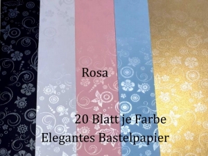 Elegantes Faltpapier in Rosa, Deko-Papier, Bastelpapier perfekt für Karten, schachteln, zum Stanzen uvm