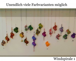 Windspiele Wind-Mobile Wind-Spiralen 3er-Set selber basteln Kinderbasteln Garten, Balkon & Kinderzimmer 