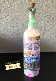  ♥ Leuchtflasche ♥ handmade ♥ Geschenk ♥️ upcycling ♥ Unikat -schlafender Hund