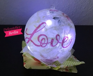 Leuchtkugel ♥ Einzigartig♥ Geschenk ♥ upcycling ♥ Unikat  -  Love