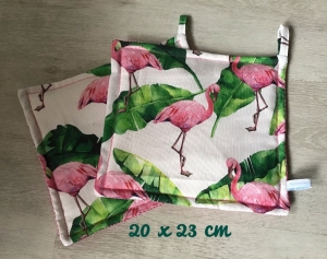 Topflappen Set ❤️ Geschenk ❤️ Einzigartig ❤️ Unikat - Flamingo