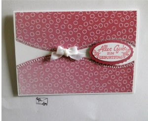 Glückwunschkarte zum ♡Geburtstag♡ Pastelltöne mit Grusstext Handgefertigt mit Stampin
