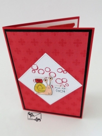3D Kinder Glückwunschkarte Geburtstagskarte Handgefertigt mit Stampin Up Produkten  Rottöne
