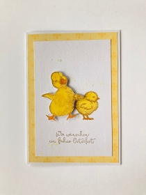 Grußkarten zu Ostern in Pastellfarbe Osterglocke Handarbeit Stampin’Up Unikate