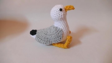 Gehäkelte Möwe zum Kuscheln oder als Dekoration ♥