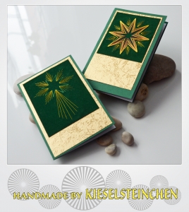 2 Weihnachtskarten Fadengrafik  