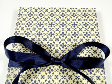 Leporello Fotoalbum Faltbuch blaue Ornamente Buchbindehandwerk von Pappelapier 