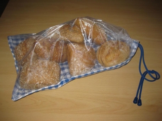 Brötchenbeutel für  SB - Bäcker transparent in verschiedenen Farben 