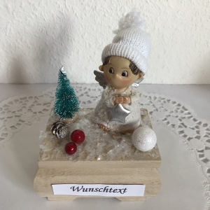 Weihnachts-Geldgeschenk Engel Nikolaus Geburtstag Weihnachten Geld verschenken Winterlandschaft Schnee Holz