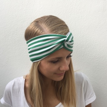Bandeau Stirnband *MARINA* Turbanstyle gestreift mehrere Farben zimtblüte