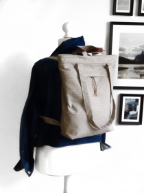 hellgraue ★ Rucksacktasche ★ mit schlichten Kreismuster