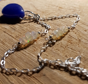 ☆Saphir-Opal-Kette mit Silber☆ 925, Geschenk für Sie, Edelstein, Anhänger, Tropfen, äthiopischer Opal 2535.181118.184228_20181118_193143