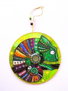 Chamäleon  Bild, gemalt auf CD 