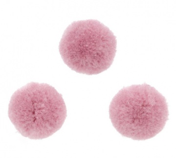5 Pompoms Pompons Puschel rosagrau ca. 20mm