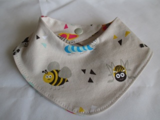 Halstuch Halstücher Jersey mit vielen Krabbeltieren Käfer Raupe in beige blau