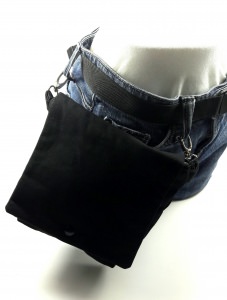 Gürteltasche, schwarz, Canvas, Schulter-/Gürteltasche
