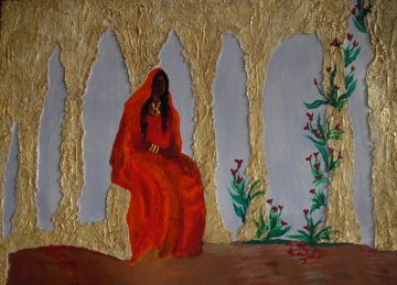 Acrylbild DREAMING INDIRA Acrylmalerei Gemälde abstrakte Kunst Wanddekoration  orientalisches Bild indisches Bild Malerei