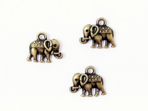 30 Elefant Anhänger / Charm, Farbe bronze