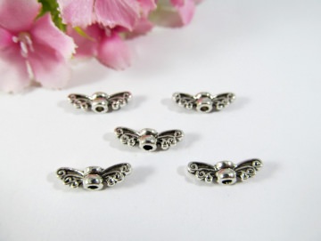 15 Mini Flügel "Schmetterling", Farbe silber antik