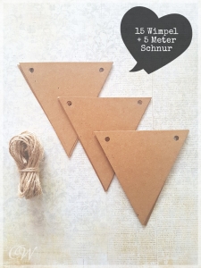DIY Wimpelkette aus Kraftpapier in hübscher Geschenkverpackung zum Selbstgestalten