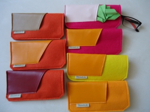 Brillenetuis aus Filz und Nappalederimitat, verschiedene Farben (Kopie id: 100123532)