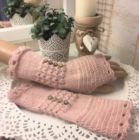 Armstulpen *♡♡♡* gestrickt u.gehäkelt in rosa
