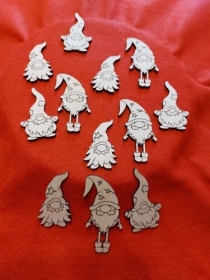 Streudeko 12tlg. Wichtel mit 3 verschiedenen Motiven Weihnachten Advent Holz Deko Tischdeko zum basteln verzieren und dekorieren Festtage  