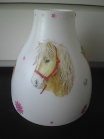 Kinderlampe Deckenlampe Hängelampe Lampe - Pferd mit rosa Blumen