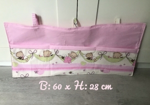 Bettutensilo ❤️ Betttasche ❤️ Laufgittertasche ❤️ Spielzeug ❤️ Unikat - Bärchen rosa