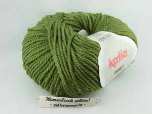kuschelige einfarbige Wolle mit Alpaka von Katia Peru Farbe 15 in moosgrün