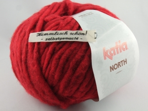 dickes einfarbiges Garn von Katia North Farbe 80 in rot