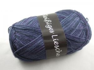 schöne 4-fach Sockenwolle Fleißiges Lieschen in dunkelblau und lila, Farbe Nr. 02