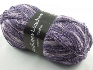 schöne 4-fach Sockenwolle Cotton Stretch Fleißiges Lieschen in lila/flieder, Farbe Nr. 23