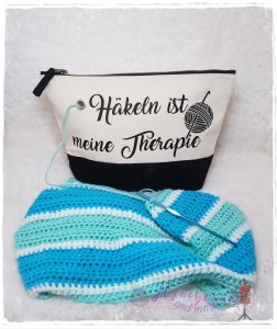 Projekttasche , Wolltasche für Strick-/Häkelzeug -Therapie-