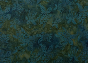 ✂ Patchworkstoff Meterware  Eyelike Fabrics Batik Schildkröten dunkel blau-grün
