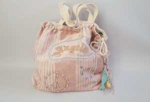 Hippie Shopper/Tasche/Strandtasche in rose aufwendig bestickt, handarbeit