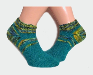 Handgestrickte ♡Sneaker Socken♡ Gr. 36 37 grün und Farbverlauf unisex ♡ Verrückte Maschen 3937.180712.000647_2f