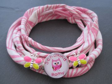Individuelles Wickelarmband zur Einschulung mit Wunschmotiv und -namen
