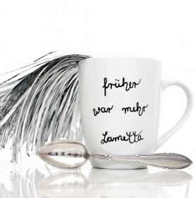 Tasse &  Löffel LAMETTA, handbemalt & handgestempelt