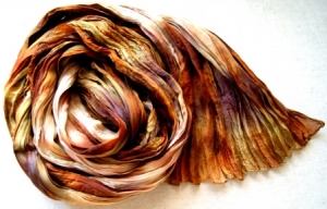 CRASH-Seidenschal - ca. 90x180cm (Schal-Ausgangsgröße) - HERBSTTYP - 100% Seide (e)