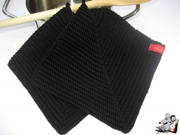 Topflappen gehäkelt (1 Paar) *schwarz* 100% Baumwolle ♥Mäusewerkstatt♥
