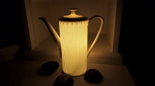 Elegante alte Kaffeekanne als Lampe aus Porzellan♥ 4 4219.180829.083805_44454