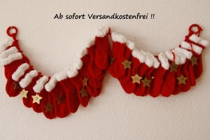Adventskalender aus 24 kleinen Nikolaussöckchen Art. 7405, handgestrickt