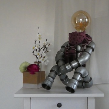 Rohrkunst Deko ♡ Helferlein ♡ Blumentopf ♡ Lampe
