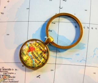 Schlüsselanhänger HAMBURG ♥ bronze *Landkarte* ACCESSOIRE 4311.180903.184146_hamburg0_1250