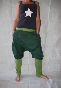 Pumphose Knickerbocker gestreifte Stulpen grüne Haremshose pants