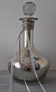 Dekorative Glasflasche Bauernsilber Vintage Shabby