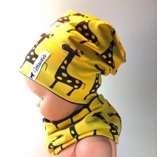 Set Beanie mit Loop,  Beanie , Loop , Mütze, 47 - 50 cm, von Mausbär