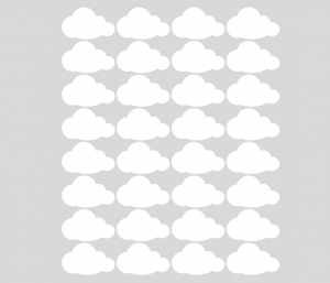Wandtattoo | Kleine Wolken - weiß -  32 teilig | Wandaufkleber für Kinderzimmer